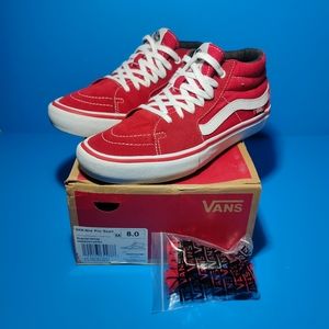 Vans Men's Shoes Sk8-Mid Pro Red Scarlett/White  Pro-Classics Skateboard size 8